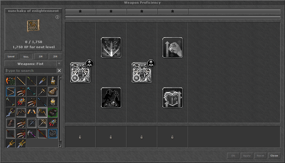 Weapon Proficiency Monk